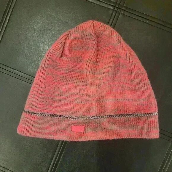 Champion Women’s Pink/Moss Green Acrylic Knit Fleece Lined Beanie - Picture 2 of 7